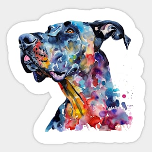 Great Dance Pop Art Water Colors for Dog Lover Sticker